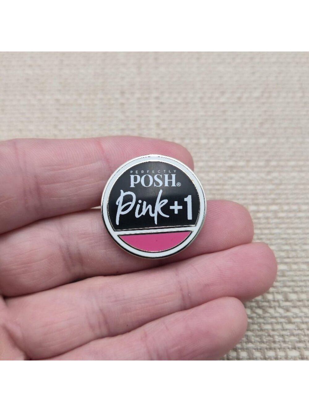 Perfectly Posh Pink + 1 Consultant Enamel Pin | Skincare Brand Badge A8610